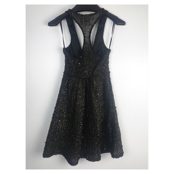 Angel Biba LF Black & Gold Metallic Textured Dress - Picture 3 of 7